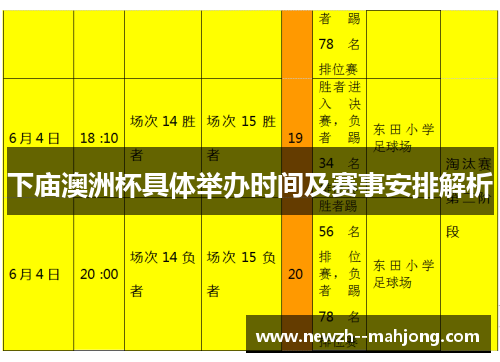 下庙澳洲杯具体举办时间及赛事安排解析 下庙澳洲杯具体举办时间及赛事安排解析